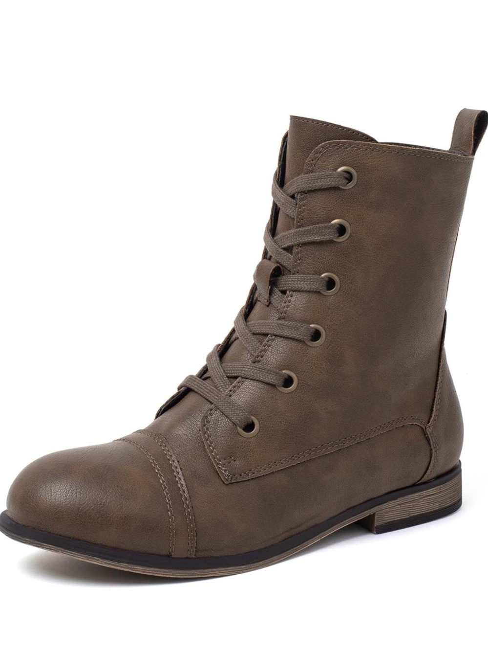 Women’s Brown Lace-Up Combat Boots, size 6.